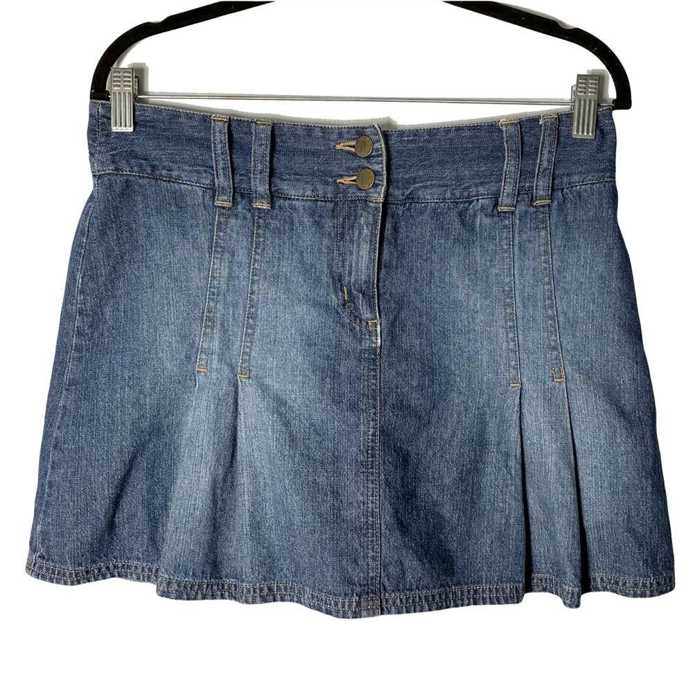 Vintage New York & Company Denim Skirt 4 Pleated Y2K Coquette Schoolgirl Baddie